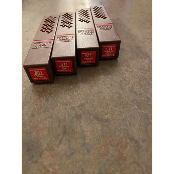 4x Burts Bees 100% Natural Moisturizing Lipstick Pink 511 Magenta Rush - Picture 1 of 2